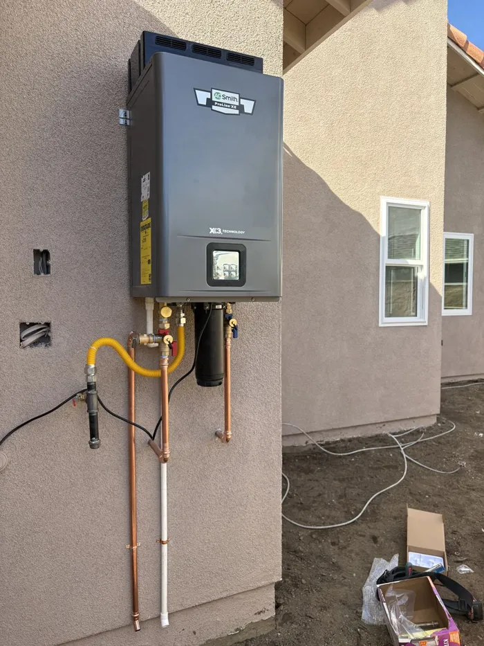 Tankless water heater installed by Royalty Plumbing